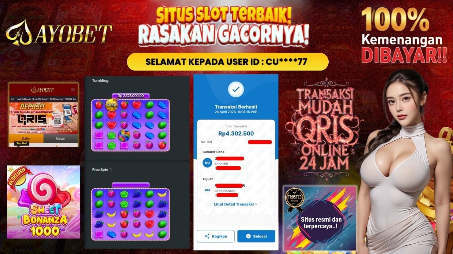 AYOBET JACKPOT SLOT SWEET BONANZA 1000 
